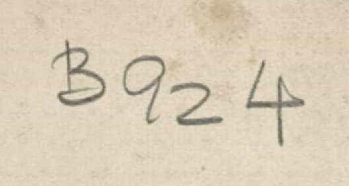 - (Dolezalek, Alexander), Von Hand: Signatur; 'B 924'. 