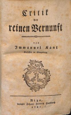 PHIL2886 : Critik der reinen Vernunft (1781)