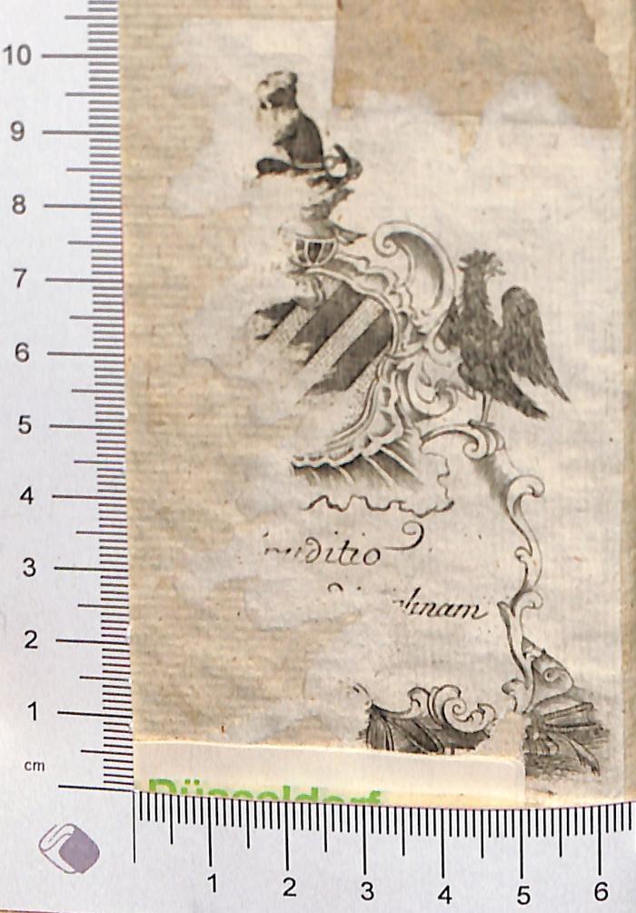 -, Tilgung: Exlibris; 'Tilgung, nicht lesbar'