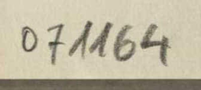 - (Dolezalek, Alexander), Von Hand: Inventar-/ Zugangsnummer; '071164'. 
