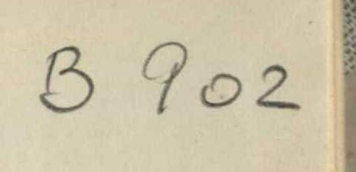 - (Dolezalek, Alexander), Von Hand: Signatur; 'B 902'. 