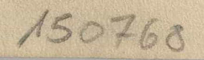 - (Dolezalek, Alexander), Von Hand: Inventar-/ Zugangsnummer; '150768'. 