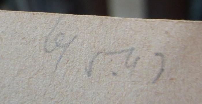 Kc 634: Sinn und Grenzen der exakten Wissenschaft : Vortrag gehalten zuerst im November 1941 im Goethe-Saal des Harnack-Hauses der Kaiser-Wilhlem-Gesellschaft zur Förderung der Wissenschaften zu Berlin (1942);- (unbekannt), Von Hand: Nummer, Datum; '&/5.43'. 