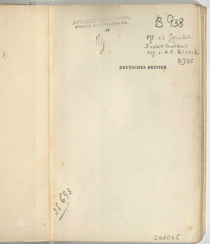 - (Dolezalek, Alexander), Von Hand: Signatur; 'B 938'. 