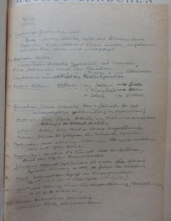 Kb 223: Welteninseln (1931);- (unbekannt), Von Hand: Annotation. 