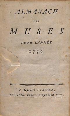 KW5166 (8) : Almanach Des Muses Pour L'Année ... ([1775?-1777?])
