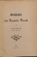 HHW2090 : Geschichte der Familie Noack (1907)