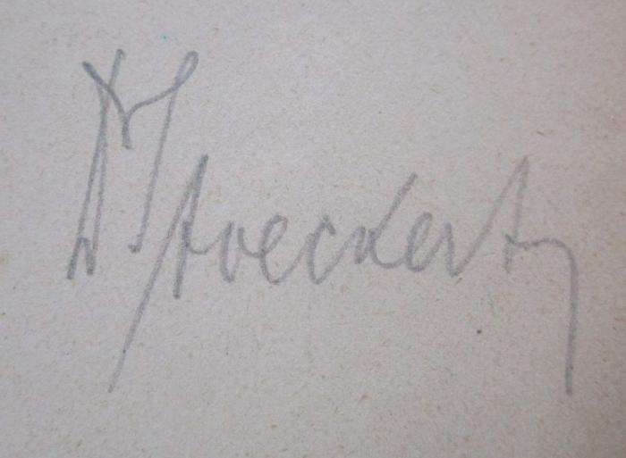Ki 302 Ers.: Stammesgeschichte der Menschheit (1941);- (Stoeckert, Wolfgang), Von Hand: Autogramm, Berufsangabe/Titel/Branche, Name; 'Dr Stoeckert'.  (Prototyp)