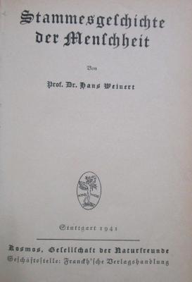 Ki 302 Ers.: Stammesgeschichte der Menschheit (1941)