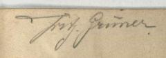 - (Gruner, Fritz), Von Hand: Autogramm; 'Fritz Gruner'. 