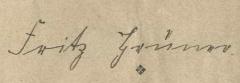 - (Gruner, Fritz), Von Hand: Name; 'Fritz Gruner'. 