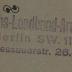- (Deutschland (Deutsches Reich). Reichslandbund), Stempel: Exlibris; 'Reichs-Landbund-Archiv Berlin SW. 11 Dessauerstr. 26.'. 