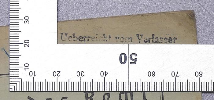 Bl 937 : Der Rechtsschutz gegen politische Unehrlichkeit (1931);-, Stempel: ; 'Ueberreicht vom Verfasser'