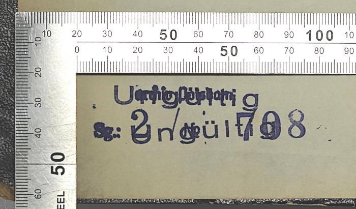 Bm 22 : Die innern Kämpfe der Nordarmerikanischen Union (1869);- (Archiv Potsdam), Stempel: Name, Ortsangabe, Signatur; 'archiv Potsdam
Sg. 2 / No 708'.  (Prototyp)