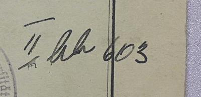 Bl 937 : Der Rechtsschutz gegen politische Unehrlichkeit (1931);- (Deutsche Universität Prag), Von Hand: Signatur; 'II [hh] 603'. 