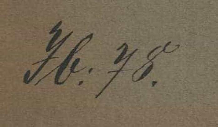 - (Deutschland (Deutsches Reich). Reichslandbund), Von Hand: Signatur; 'Tb: 78.'. 