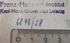 - (Franz-Mehring Institut. Karl-Marx-Universität Leipzig), Von Hand: Inventar-/ Zugangsnummer; '6840/58'. 