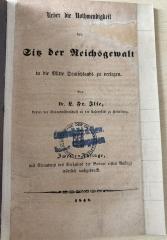 1971 A 1569-1 (Slg. Sozialistica): Über die Nothwendigkeit, den Sitz der Reichsgewalt in die Mitte Deutschlands zu verlegen (1848)
