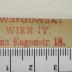 -, Stempel: Exlibris; 'I Wardowski WIEN IV. Prinz Eugenstr. 18.'