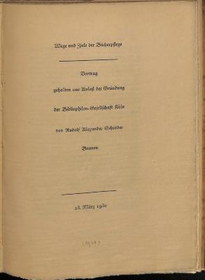 BW2270(4) : Wege und Ziele der Bücherpflege ([1931])