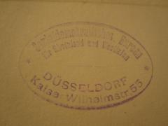 - (Sozialdemokratisches Bureau für Rheinland und Westfalen (SPD)), Stempel: Name, Ortsangabe; 'Sozialdemokratisches Bureau für Rheinland und Westfalen Düsseldorf Kaiser Wilhelmstr. 55'. 