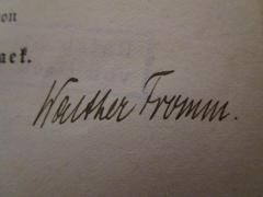 - (Fromm, Walther), Von Hand: Autogramm, Name; 'Walther Fromm.'. 