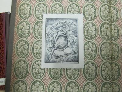 - (Friedlaender, Albert), Etikett: Exlibris, Name, Abbildung; 'Albert Friedlaender Exlibris'.  (Prototyp); Die neue Rundschau : XVIIter Jahrgang der freien Bühne ; Zweiter Band 1906 (1906)