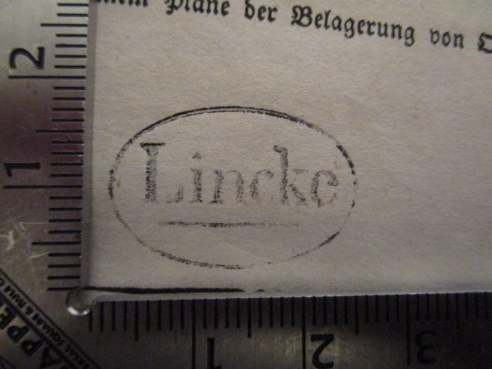 A 2/561 - 1 : Geschichte der amerikanischen Revolution (1852);- (Lincke, [?]), Stempel: Name; 'Lincke'.  (Prototyp)