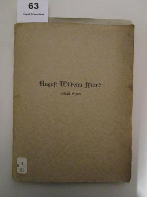 B 4/35 : August Wilhelm Iffland erteilt Eizes : [Walter Unruh z. 50. Geburtstag am 4. Juni 1930 ; Ein Brief des Herzogs Georg II. von Sachsen-Meiningen an Joseph Resper ; Christoph Sigismund Grüner - Ein ostdeutscher Komödiant und Belletrist ... ] (1930-1938)
