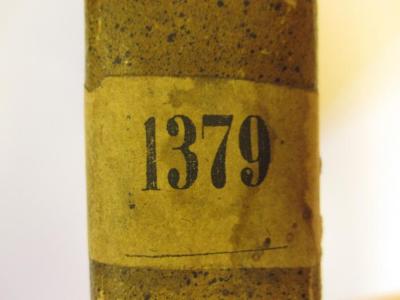  [Historia philosophiae antique] M. Tulli ciceronis historia philosophiae antique (1782);- (Jüdisch-Theologisches Seminar Fraenckel'scher Stiftung (Breslau) ), Etikett: Signatur; '1379'. 