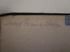 - (Grauer[?], David), Von Hand: Name, Autogramm, Ortsangabe; 'David Grauer, Stettin'. 