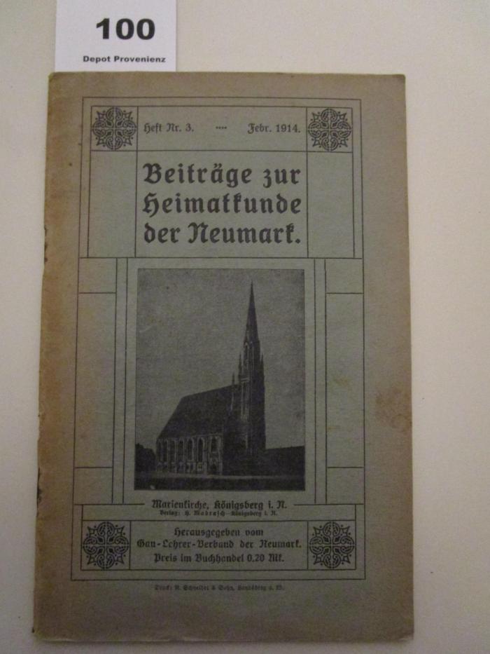 Beiträge zur Heimatkunde der Neumark (1914)