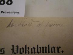 - (Liebenthal, Ida), Von Hand: Notiz; 'he died of fever'. 