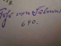 - (Salmuth, [?] Freiherr von), Von Hand: Nummer; '690.'. 