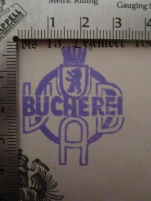  Amtliche Nachrichten des Reichs-Versicherungsamts : erster Jahrgang 1885 . Vom 6. Dezember 1884 bis 15. Dezember 1885 (1885);- (Versicherungsanstalt Berlin. Bücherei), Stempel: Name, Wappen, Berufsangabe/Titel/Branche; 'VAB Bücherei'.  (Prototyp)