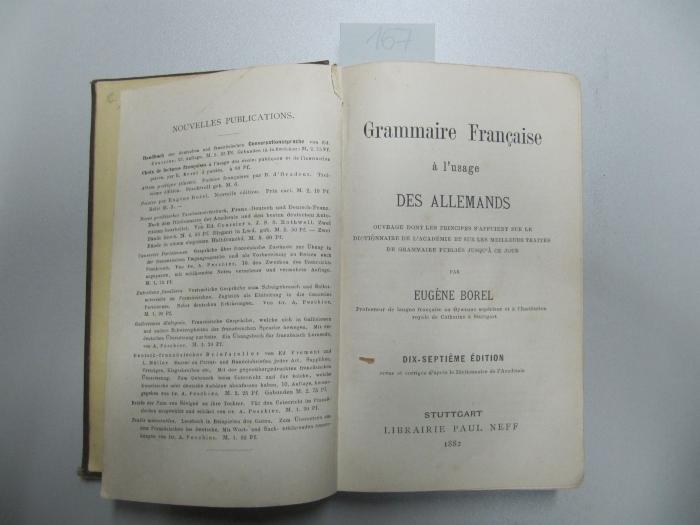  Grammaire francaise à l'usage des allemands (1882)