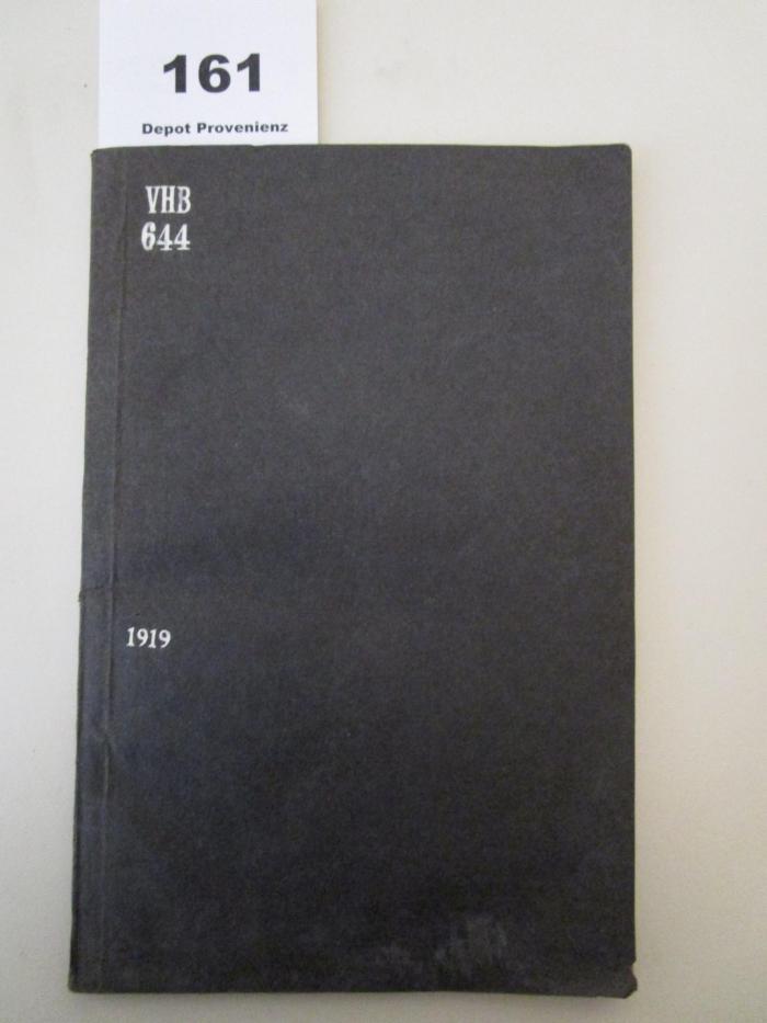VHB 644 : Gedanken (1919)