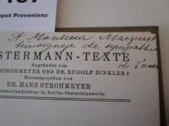 - (Macquard,[?]), Von Hand: Widmung, Name; 'A Monsieur Macquard [...] de sympatie de [...]'. 