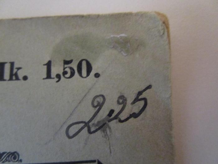  Alles durch Reklame : Schwank in 1 Akt (o.J.);- (unbekannt), Von Hand: Preis; '2,25'. 