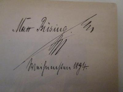 I 10836 3.Ex.: Bismarck-Gedichte des Kladderdatsch (1894);- (Büsing, Max), Von Hand: Autogramm, Name, Datum; 'Max Büsing. Weihnachten 1894'. 