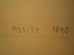 - (Friedrich-Wilhelms-Universität Berlin. Institut für Politische Pädagogik), Von Hand: Inventar-/ Zugangsnummer; '1933/34: 1890'. 