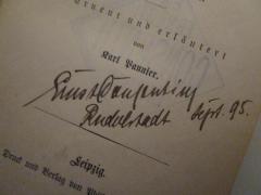 - (Consentius, Ernst), Von Hand: Autogramm, Name, Ortsangabe, Datum; 'Ernst Consentius Rudolstadt Sept, 95'. 