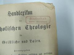 - (Kloster Mariawald), Stempel; 'Bibliothek Abtei Mariawald'. 