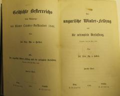  Der ungarische Winter-Feldzug und die octroyirte Verfassung (1886)