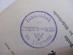 G46 / 14 (Synagogen-Gemeinde zu Liegnitz), Stempel: Name, Ortsangabe, Berufsangabe/Titel/Branche; 'Bibliothek der Synagogen-Gemeinde zu Liegnitz'.  (Prototyp)