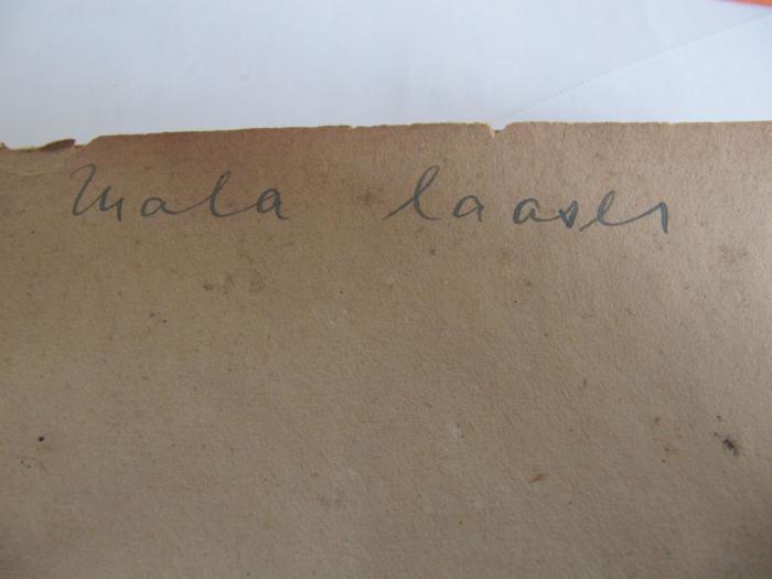 Cm 5557: I'use Platt: Gedichte in ault Lippsk ; betterte un vergrötterte Uplage (1914);J / 1203 (Laaser[?], Mala[?]), Von Hand: Autogramm; 'Mala Laaser [?]'. 
