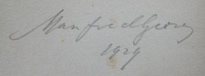J / 974 (George, Manfred), Von Hand: Autogramm, Name, Exemplarnummer; 'Manfred Georg
1929'. ;Ct 1262 bae: Toi et moi ([1923])