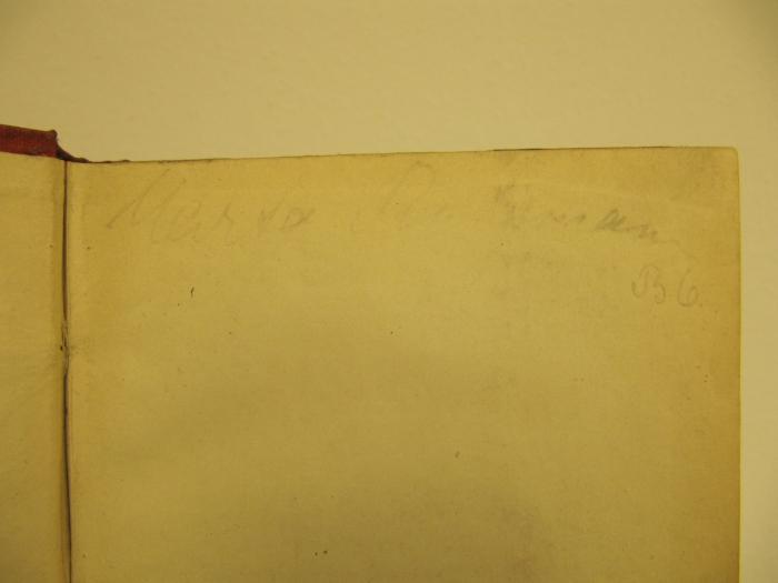 Cq 1623: Doctor Antonio (1861);J / 1836 (Ruhemann, Martha), Von Hand: Autogramm, Name; 'Marta Ruhemann'. ;J / 1836, Von Hand: Nummer; 'B6.'