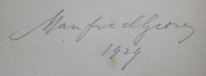 J / 974 (George, Manfred), Von Hand: Autogramm, Name, Exemplarnummer; 'Manfred Georg
1929'. ;Ct 1262 bae: Toi et moi ([1923])