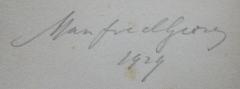 J / 974 (George, Manfred), Von Hand: Autogramm, Name, Exemplarnummer; 'Manfred Georg
1929'. 